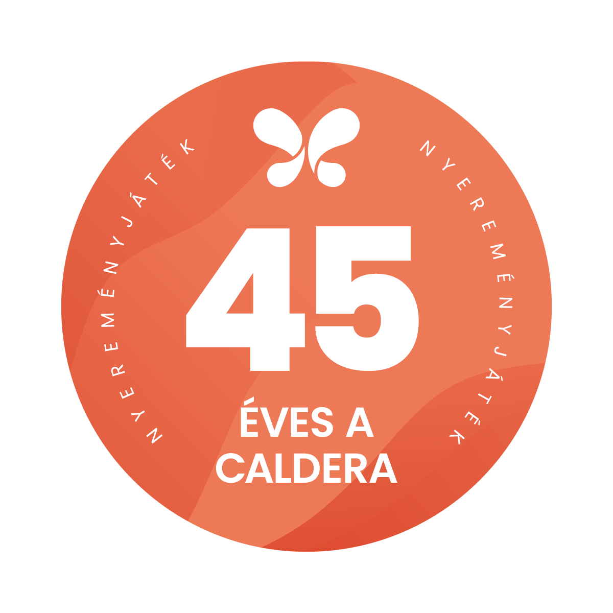 45 éves a Caldera nyereményjáték logo